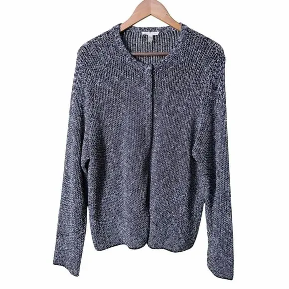 Eileen Fisher Organic Melange Linen Grain Jacket Size XL - Picture 1 of 11